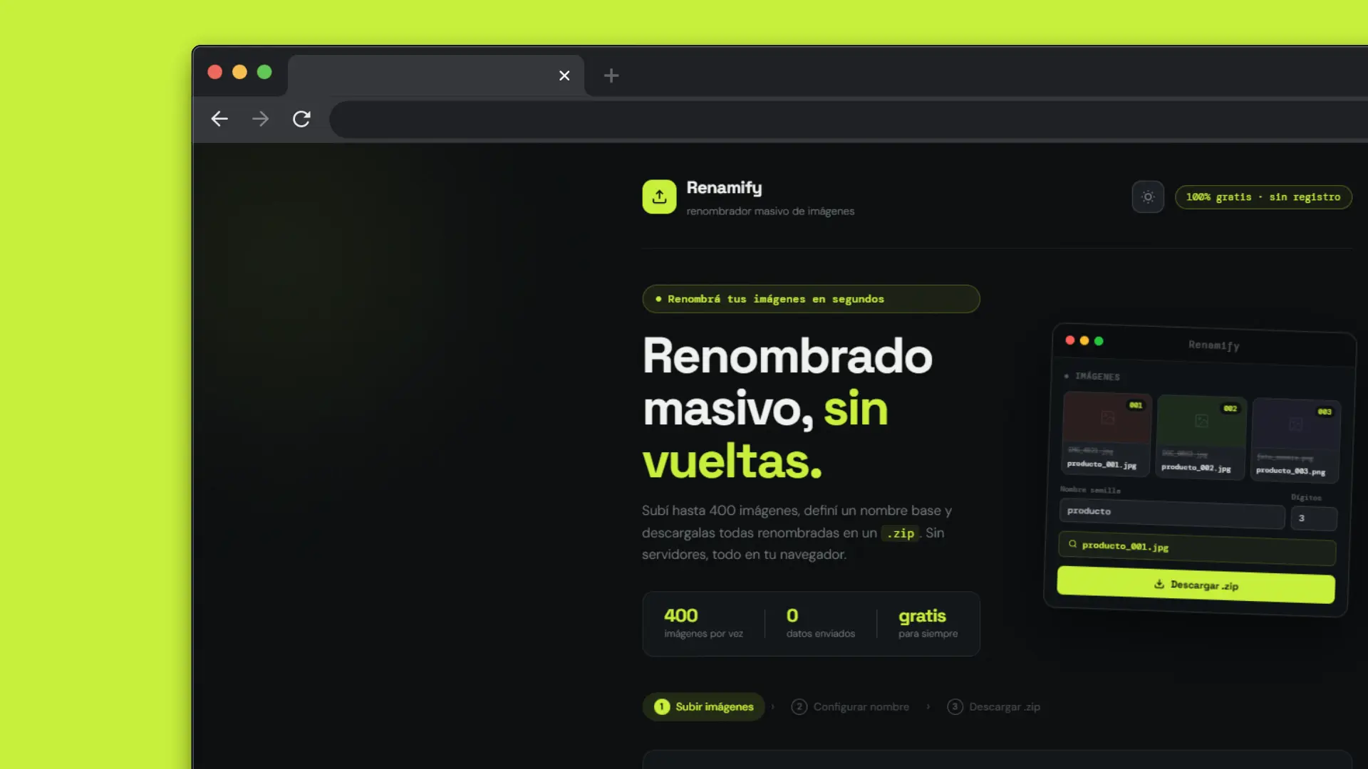 Renamify - Renombrador de archivos masivo - Portfolio Juan Cruz Martínez | Desarrollador Full Stack