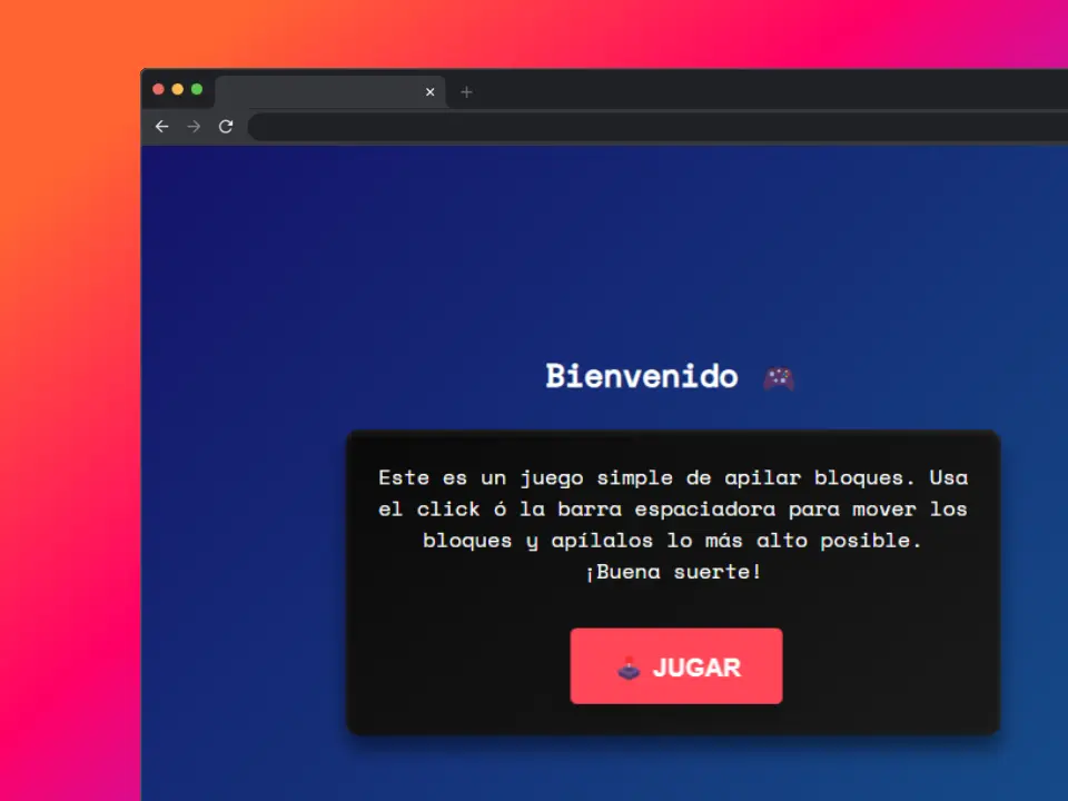 Captura de pantalla del proyecto STACK GAME 2D - Portfolio Juan Cruz Martínez